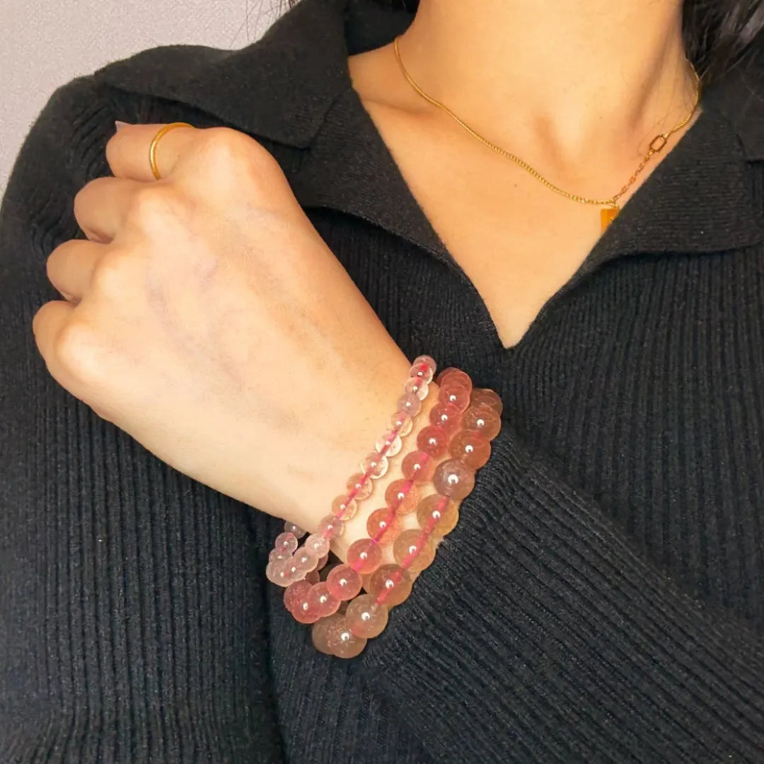 Bracelet Quartz Fraise "Rose Doux"