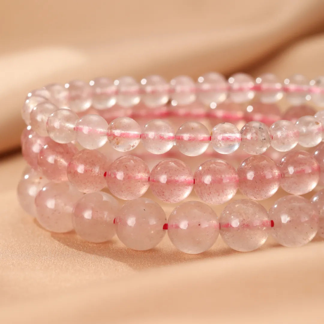 Bracelet Quartz Fraise "Rose Doux"