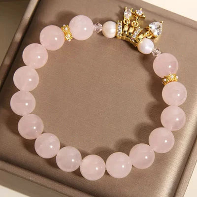 Bracelet Quartz Rose et Perle "Douceur Céleste"