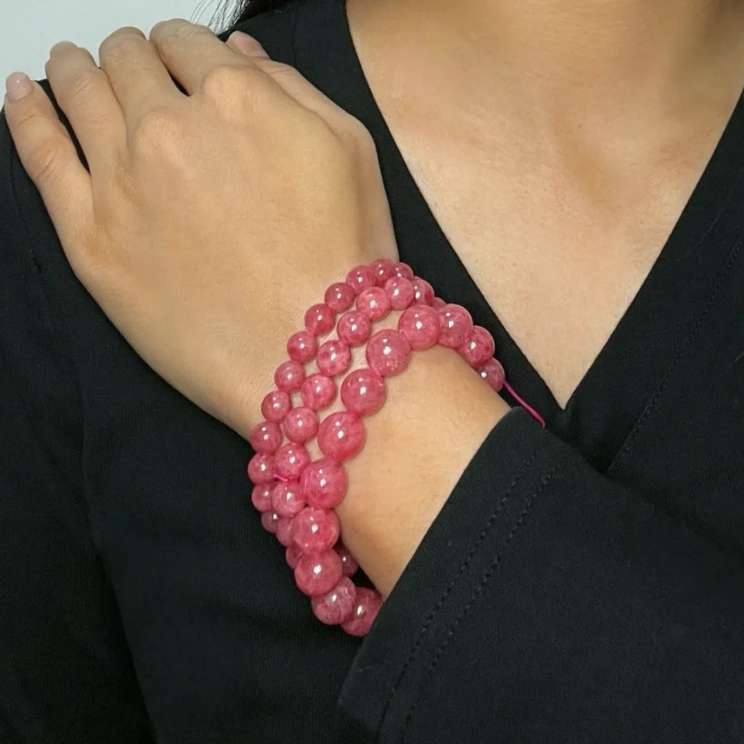 Bracciale Rodonite "Rosa Tenera"