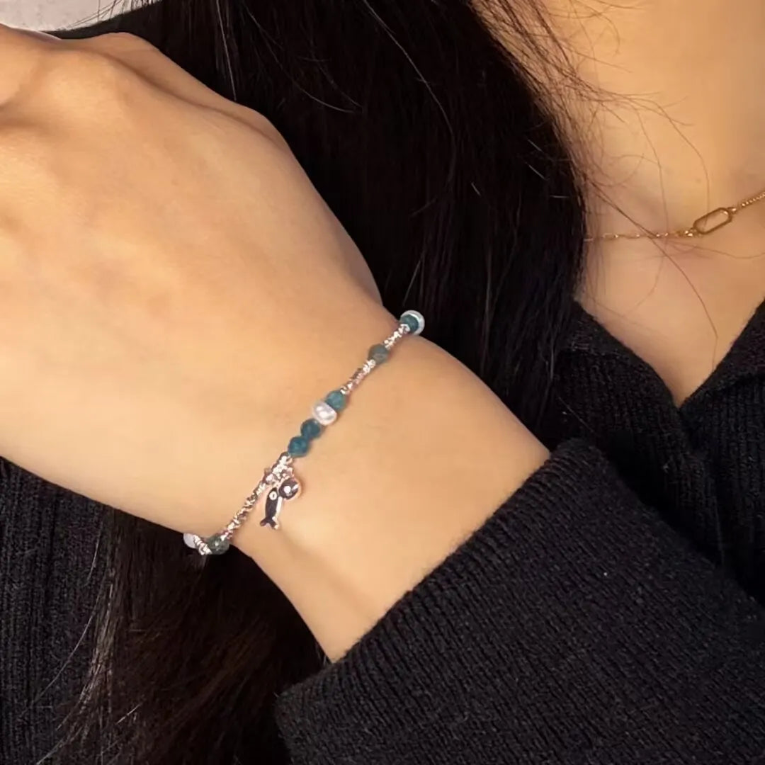 Pulsera Topacio "Encanto Pez" Plata