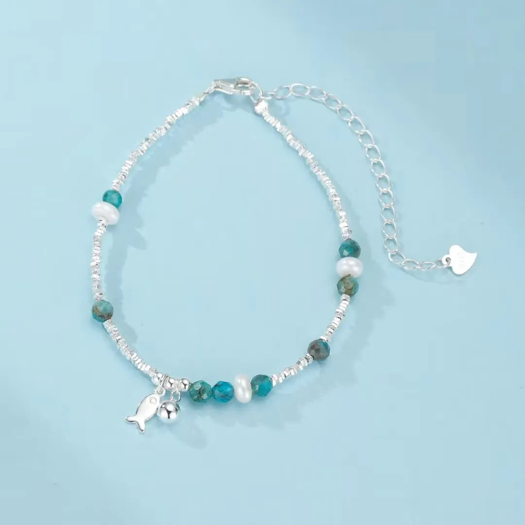Pulsera Topacio "Encanto Pez" Plata