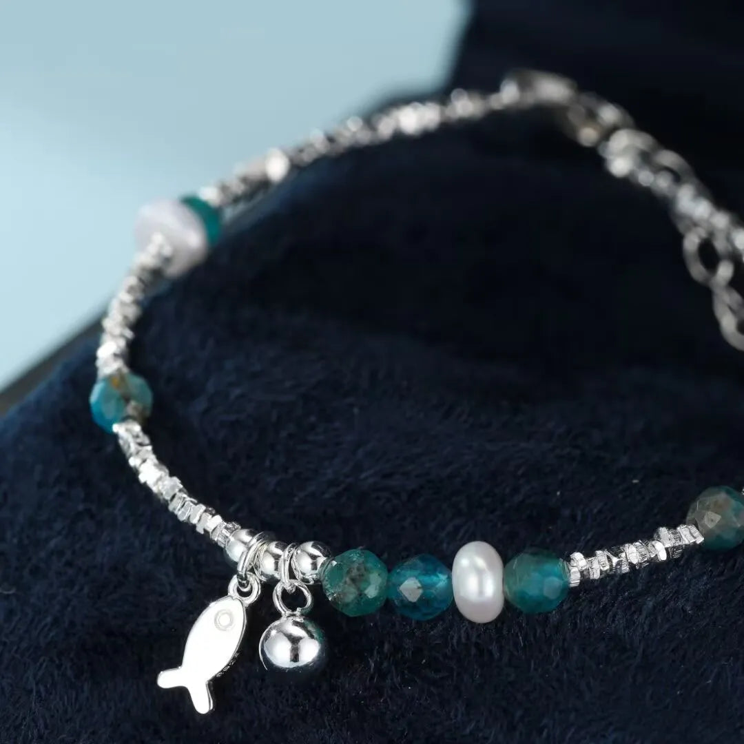 Pulsera Topacio "Encanto Pez" Plata