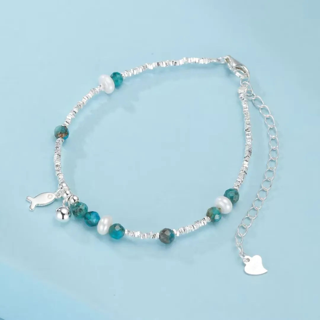 Pulsera Topacio "Encanto Pez" Plata