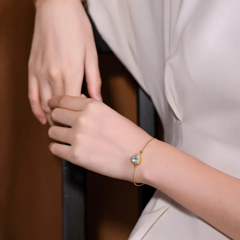 Topaz Bracelet "Celestial Harmony" Gold-Plated Silver