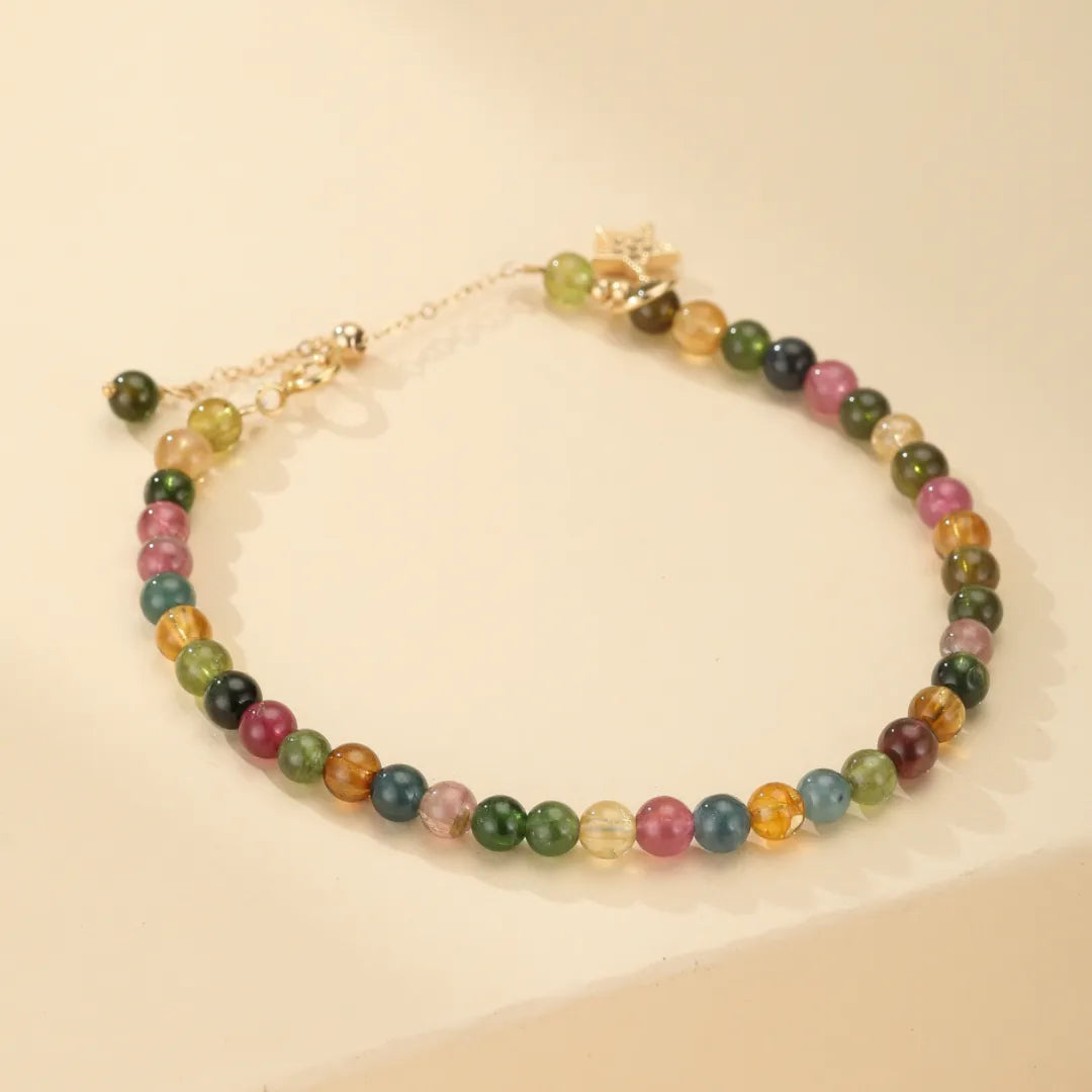 
Bracciale Tormalina "Cielo Colorato" Dorato Oro 14K