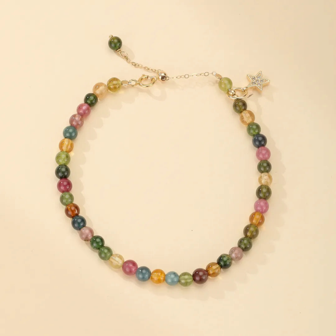 
Bracciale Tormalina "Cielo Colorato" Dorato Oro 14K