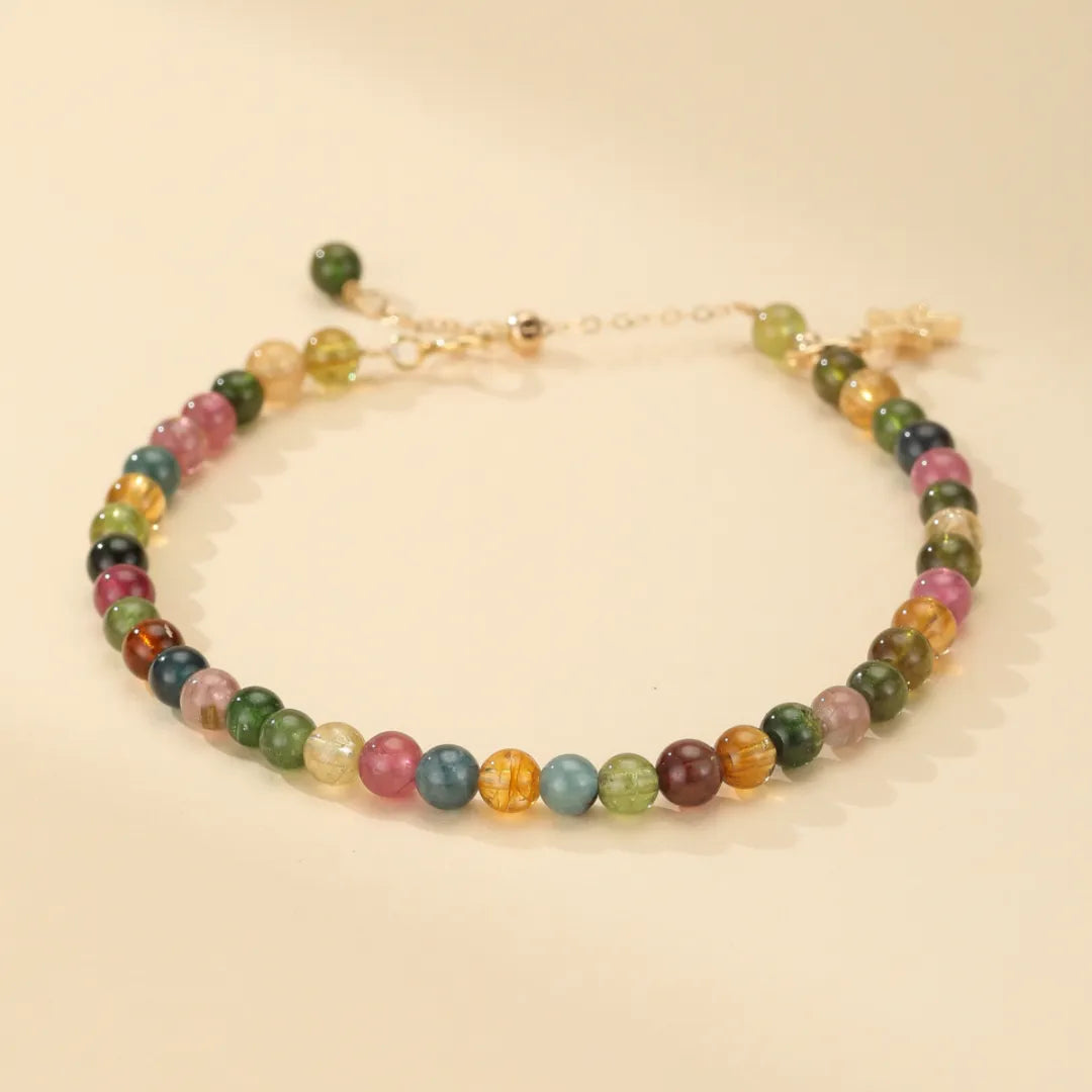 
Bracciale Tormalina "Cielo Colorato" Dorato Oro 14K