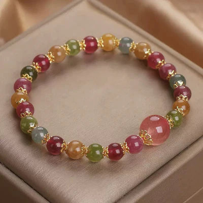 Bracciale Tormalina e Quarzo Fragola "Luce Colorata"