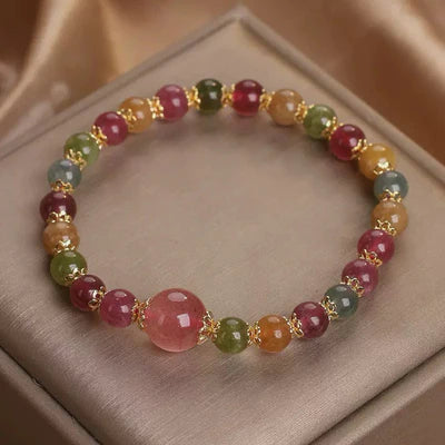 Bracciale Tormalina e Quarzo Fragola "Luce Colorata"