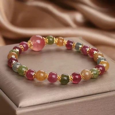 Bracciale Tormalina e Quarzo Fragola "Luce Colorata"
