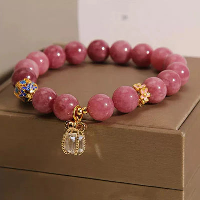 Bracciale Tormalina Rosa e Cristallo di Rocca "Raffinatezza Imperiale"