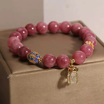 Bracciale Tormalina Rosa e Cristallo di Rocca "Raffinatezza Imperiale"
