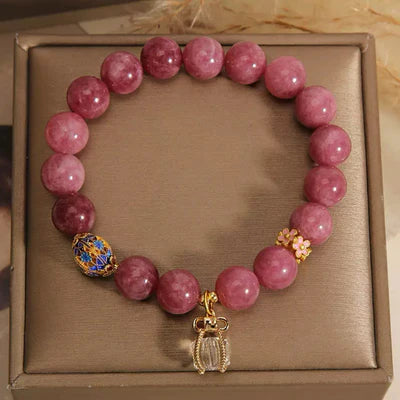 Bracciale Tormalina Rosa e Cristallo di Rocca "Raffinatezza Imperiale"