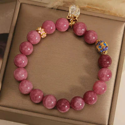 Bracciale Tormalina Rosa e Cristallo di Rocca "Raffinatezza Imperiale"