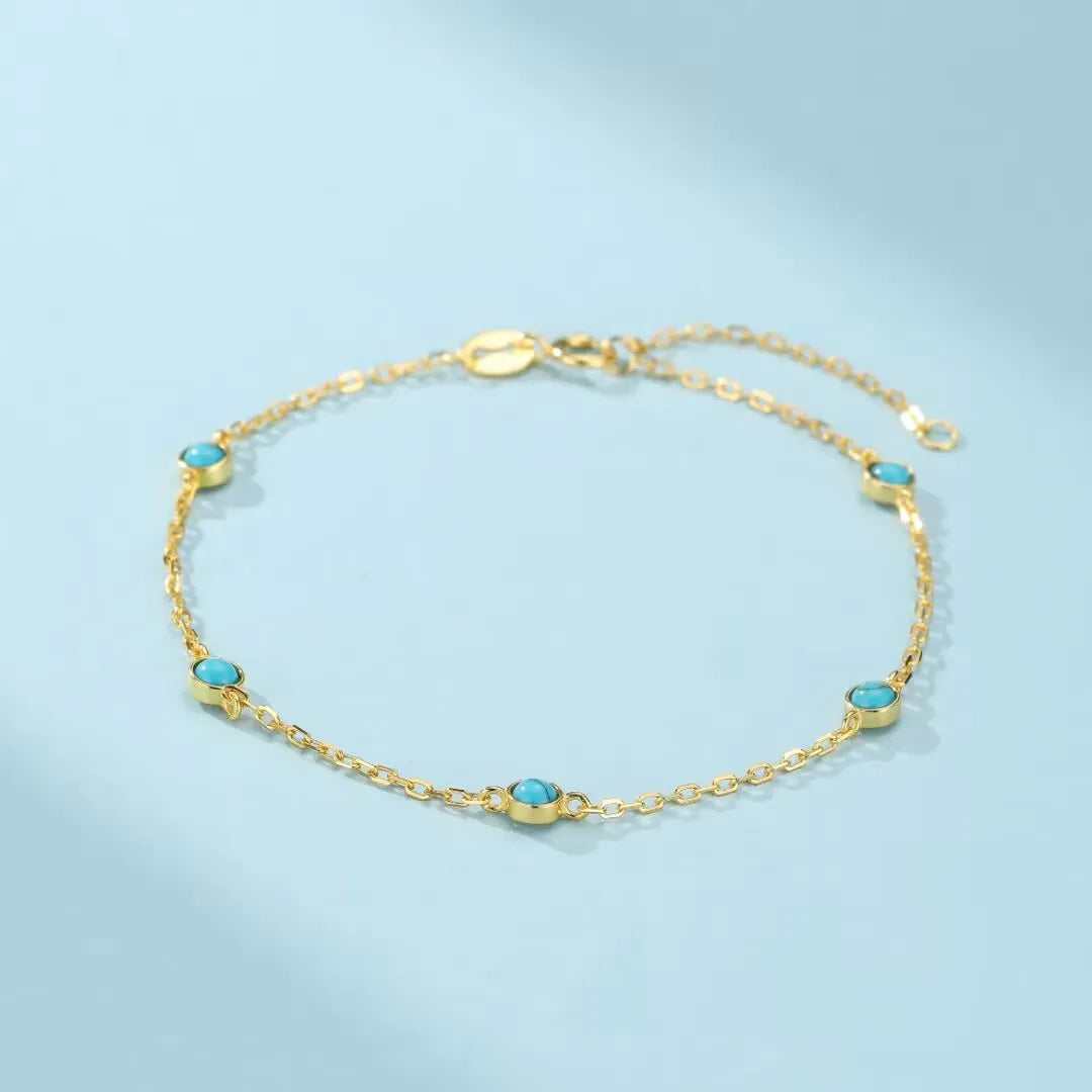 Bracciale Turchese "Energia Solare" Argento Dorato Oro