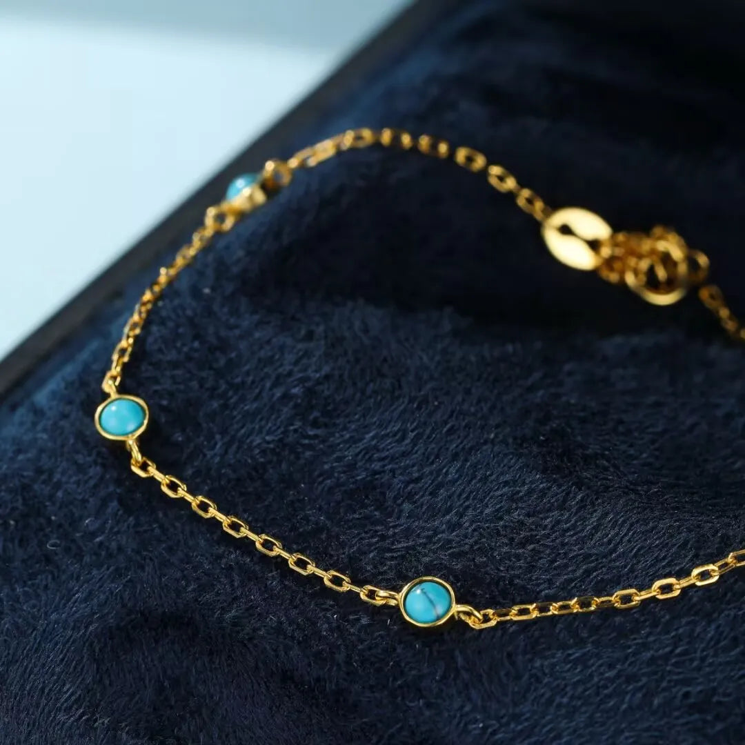 Bracciale Turchese "Energia Solare" Argento Dorato Oro