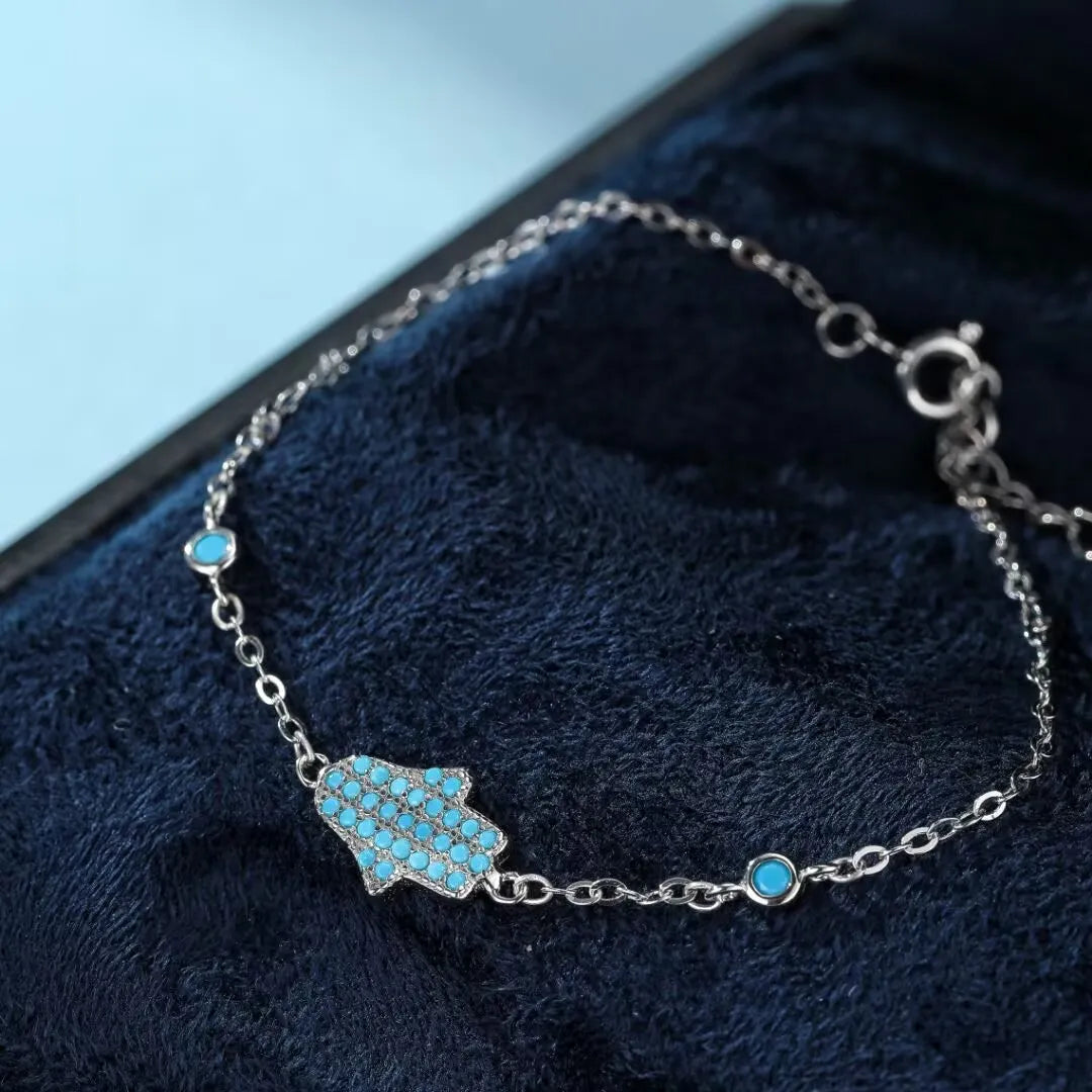 Bracciale Turchese "Perla Protettiva" Argento