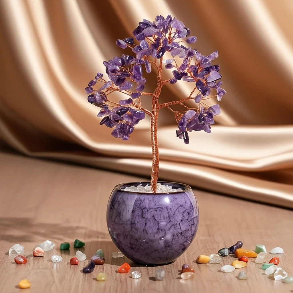 Serenità - Confezione Regalo in Ametista, Albero della Vita e Bracciale