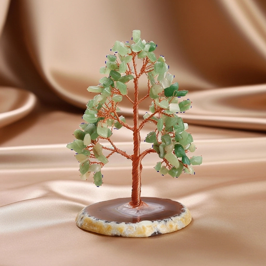 Vertrauen - Geschenkbox aus grüner Aventurin, Lebensbaum und Armband