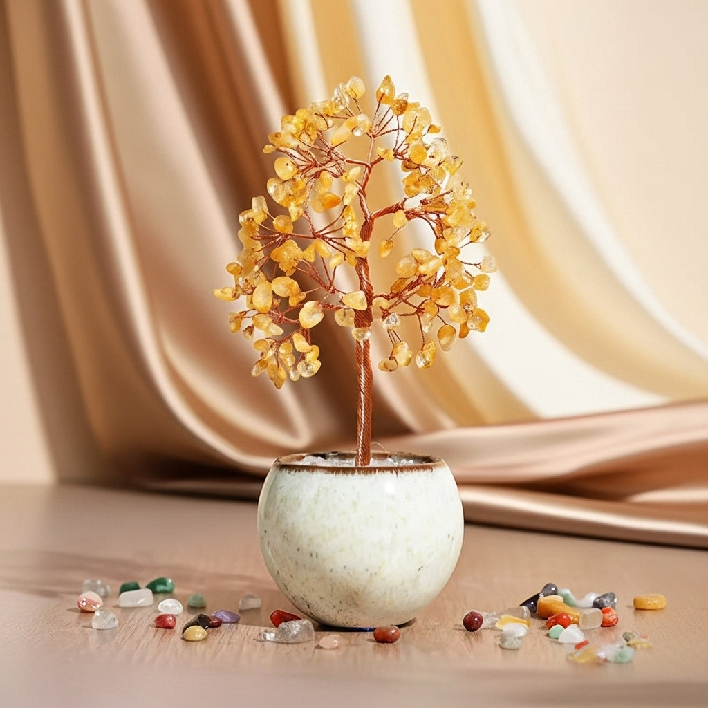 Fortuna - Cofre de Regalo en Citrino, Árbol de la Vida y Pulsera