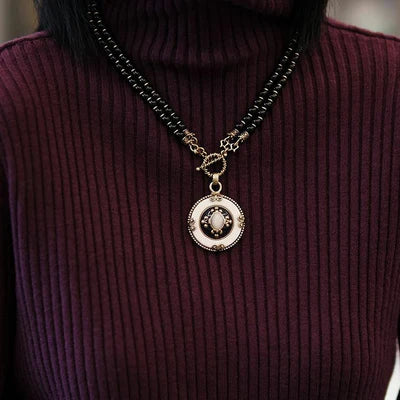 Collier Agate Noire "Pureté Mystique"