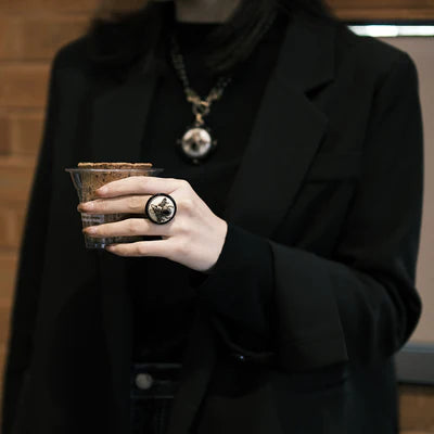 Collier Agate Noire "Reine Noire"