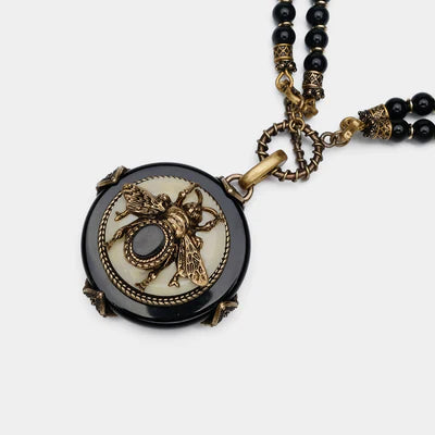 Collier Agate Noire "Reine Noire"