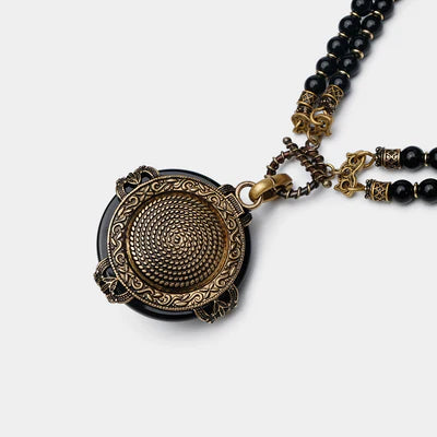 Collier Agate Noire "Reine Noire"