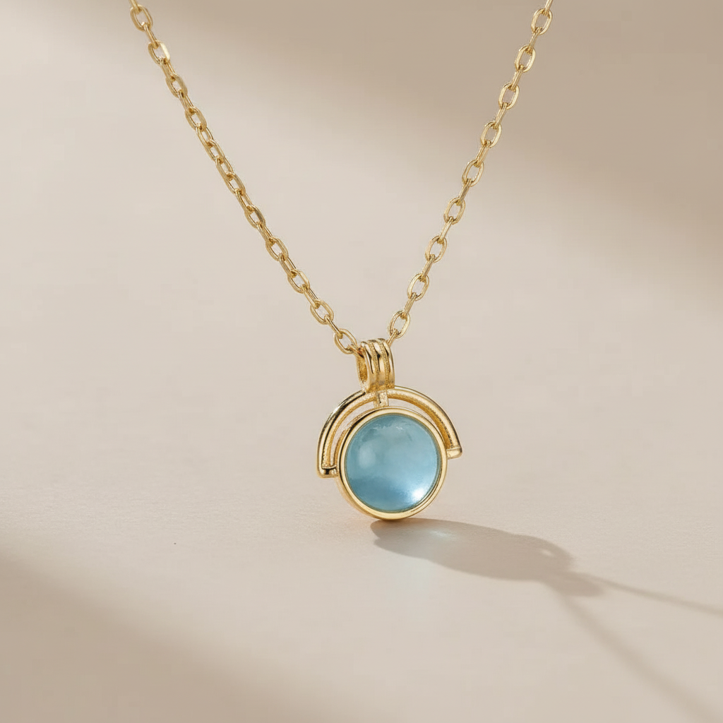 Collar Aguamarina "Misterio del Océano" Plata