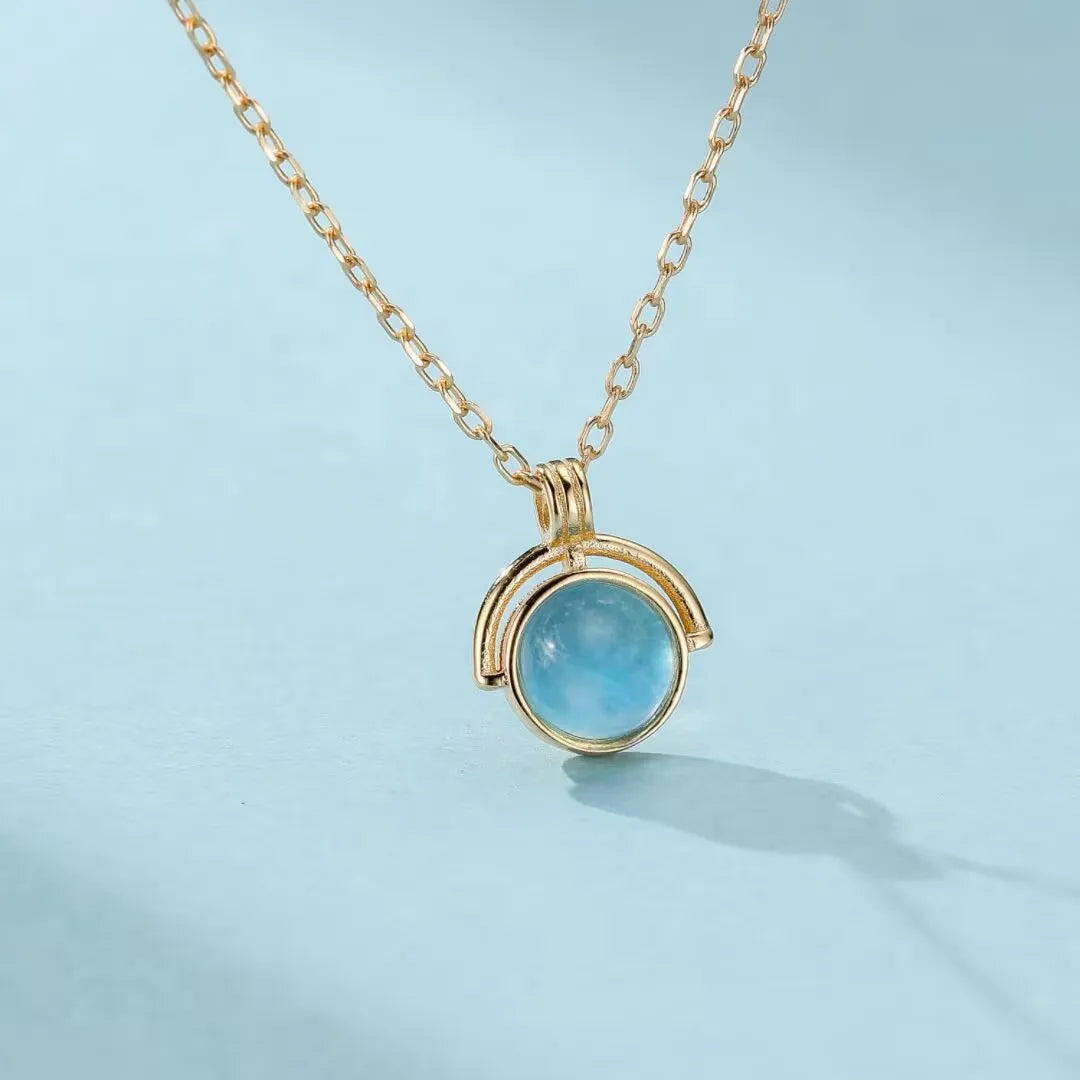 Collana Acquamarina "Mistero dell'Oceano" Argento