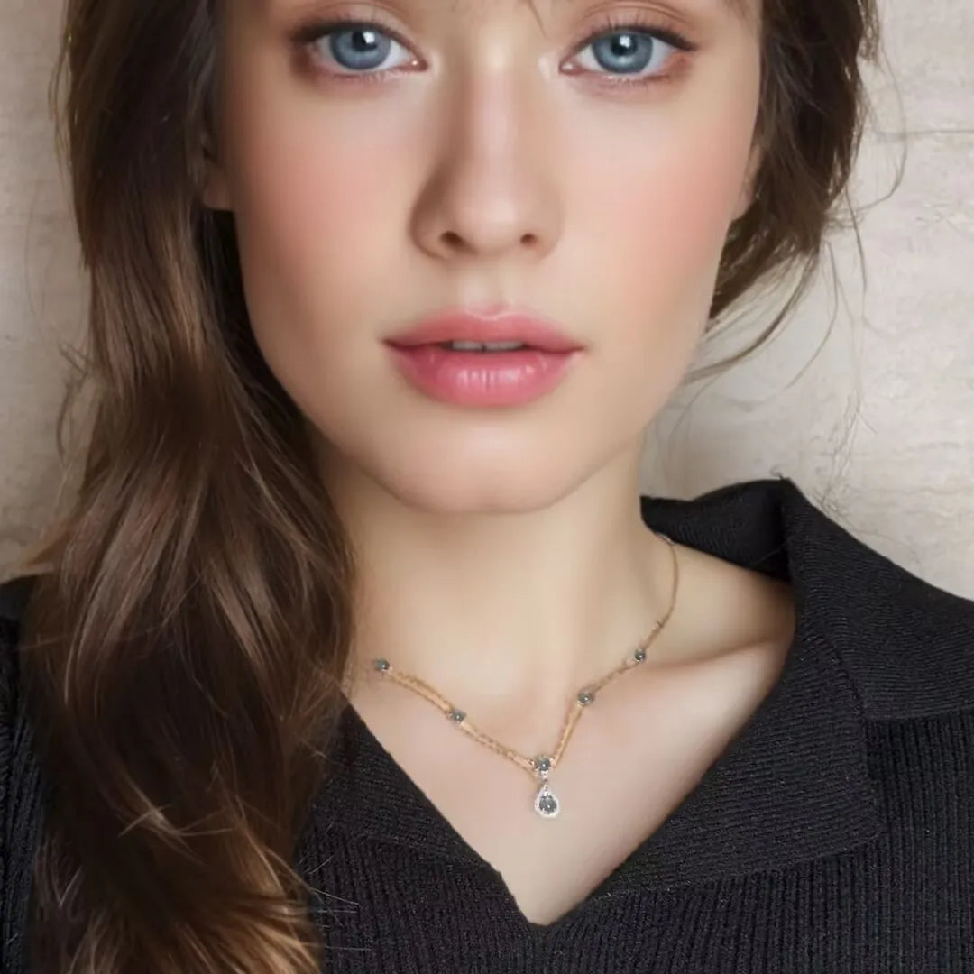 Collana Acquamarina "Sirena Magica" Argento