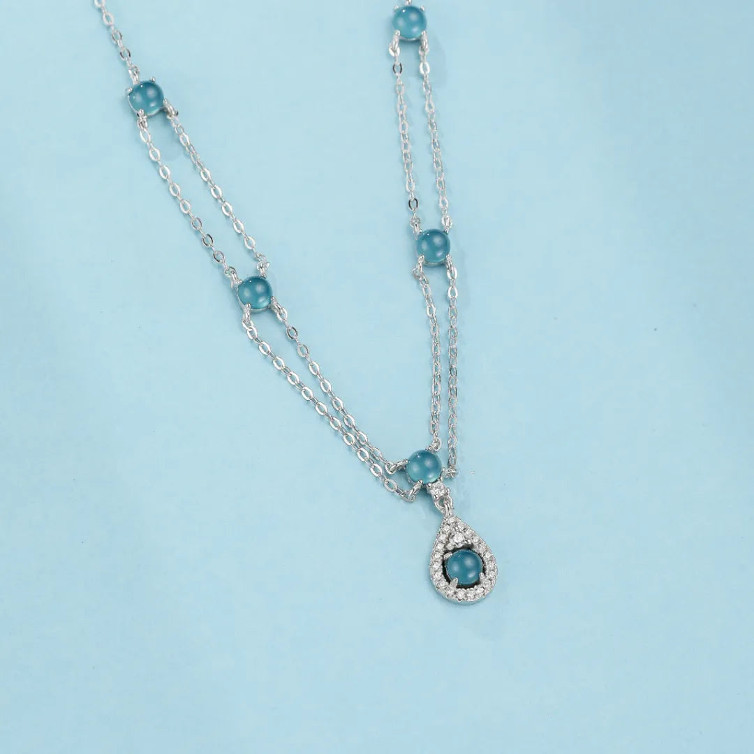 Collana Acquamarina "Sirena Magica" Argento