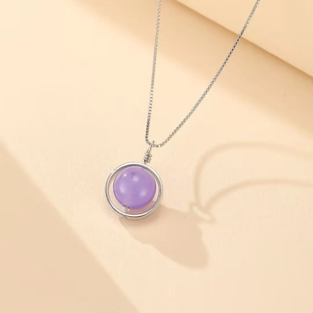 Amethystcollier "Sanfter Kreis" Silber