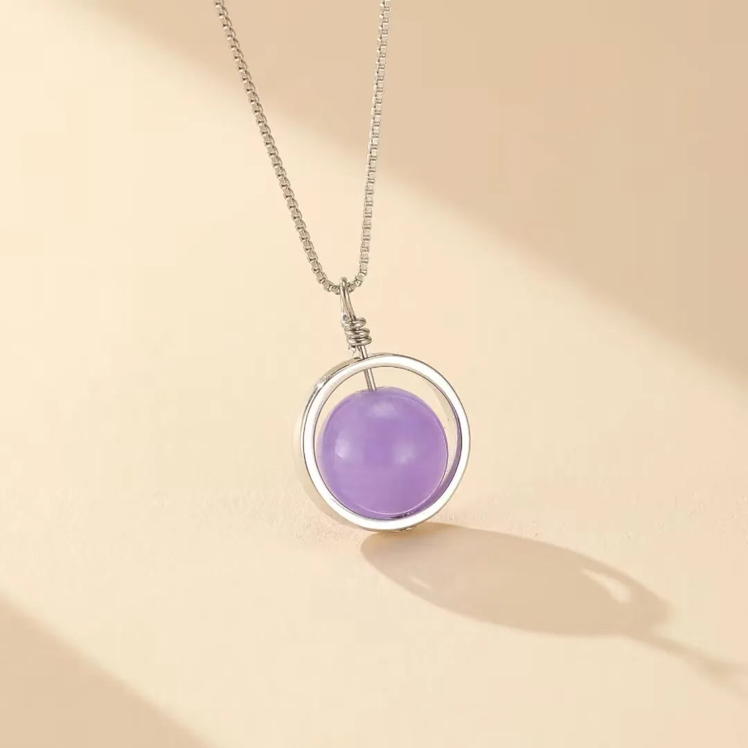 Amethystcollier "Sanfter Kreis" Silber