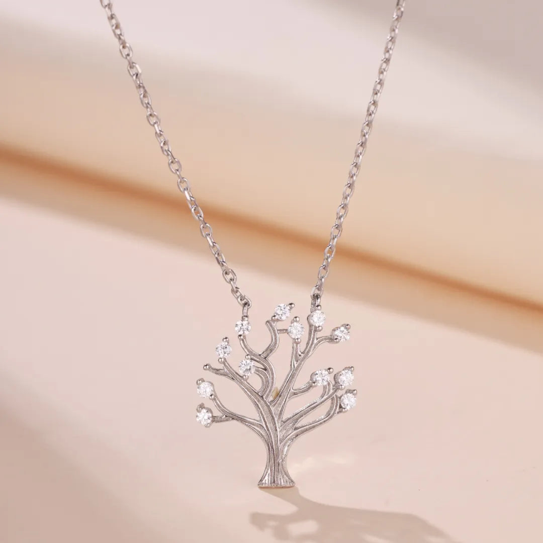 Baum des Lebens Halskette "Glanz der Wiedergeburt" Silber