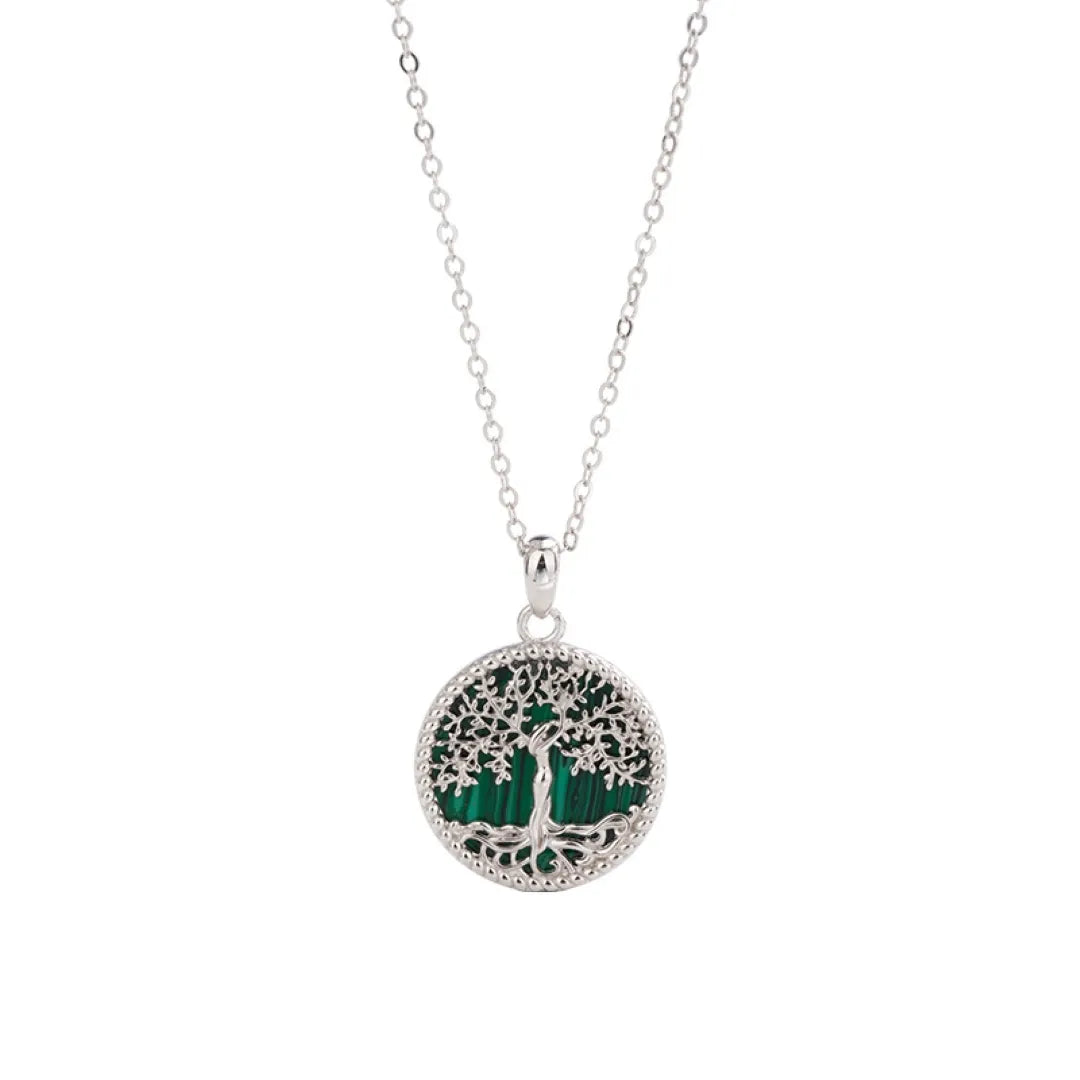 Collana Albero della Vita Malachite "Radici di Equilibrio" Argento