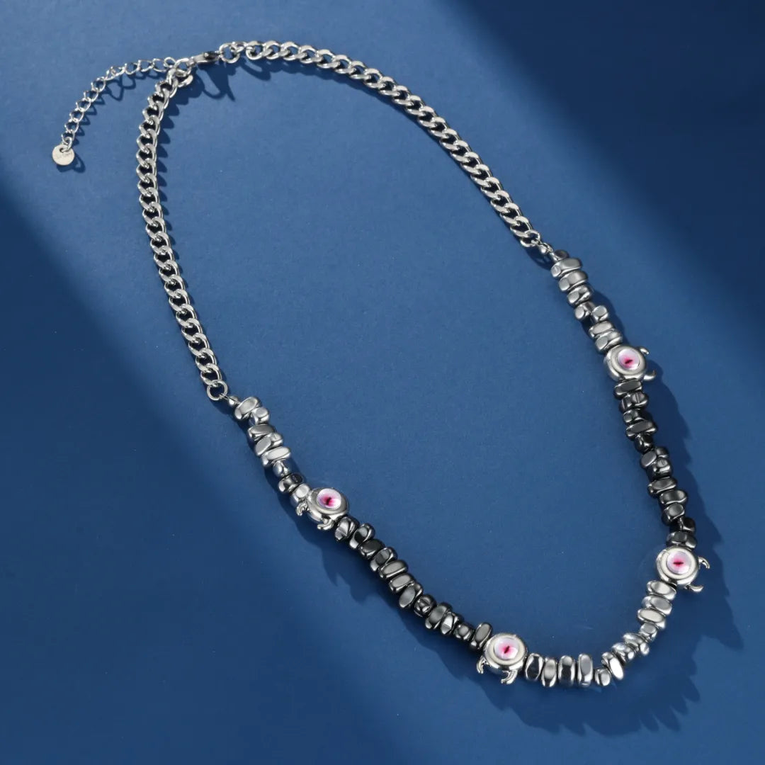 Collier Homme Hématite "Regard Hypnotique"