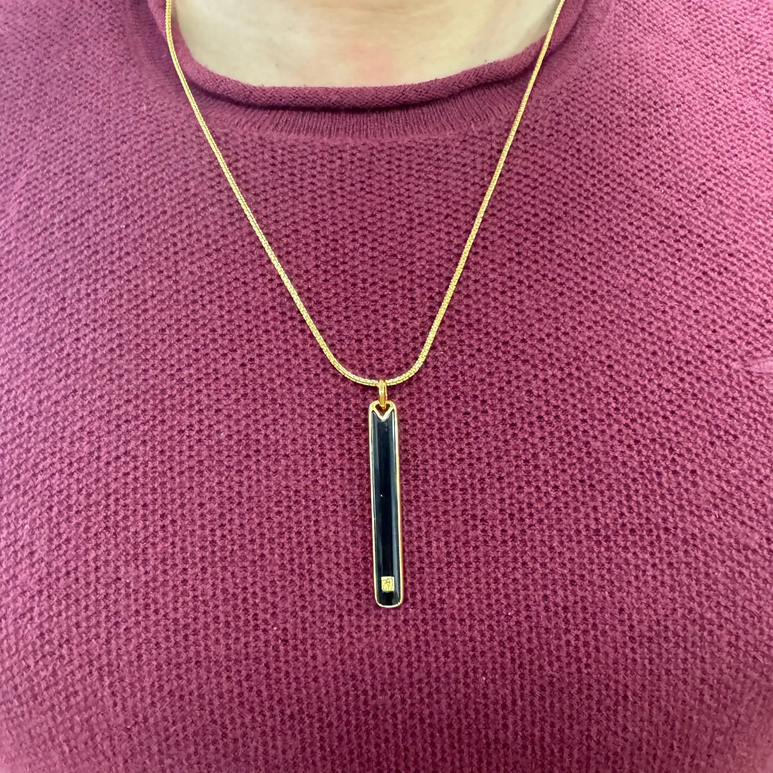 
Halskette Herren Obsidian "Majestätische Kraft" Silber Vergoldet Gold