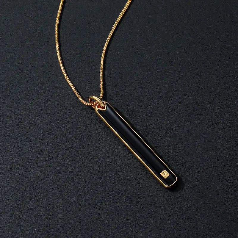 
Halskette Herren Obsidian "Majestätische Kraft" Silber Vergoldet Gold