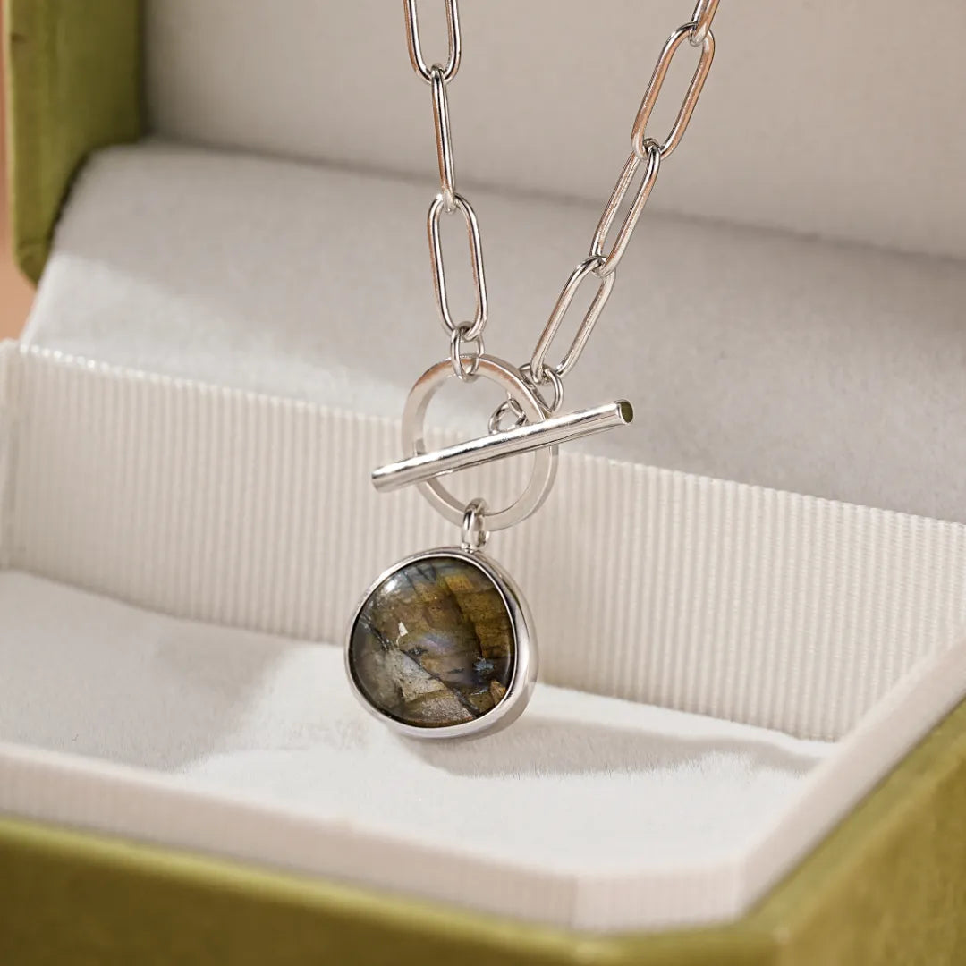 Collana Labradorite "Eleganza Grezza" Argento