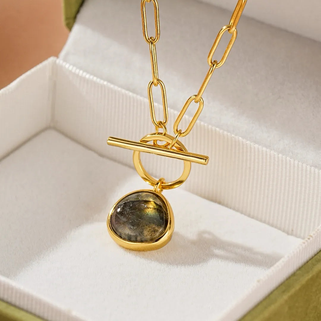 Collana Labradorite "Eleganza Grezza" Argento