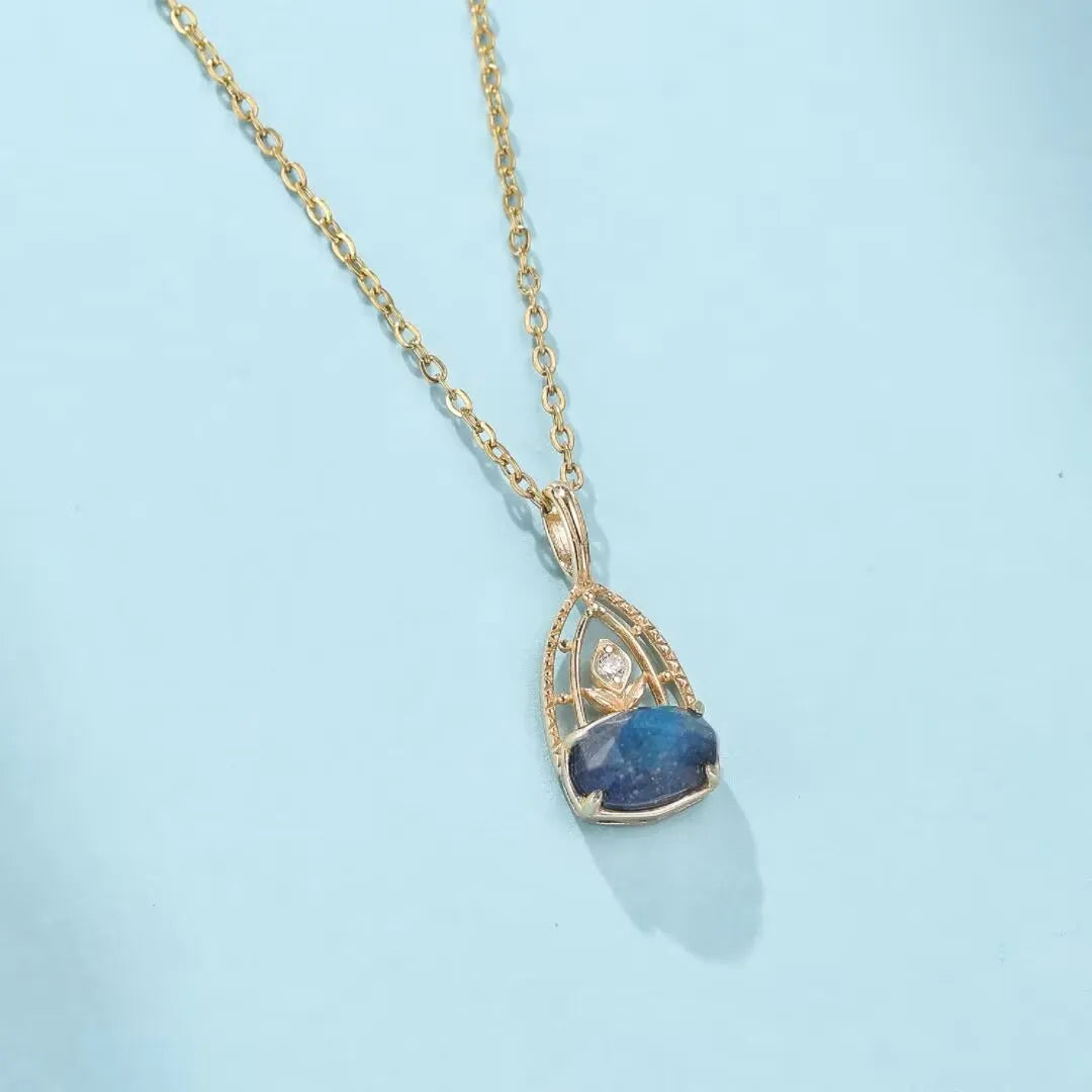 Collar de Labradorita y Lapislázuli "Sueño Astral" Plata Dorada