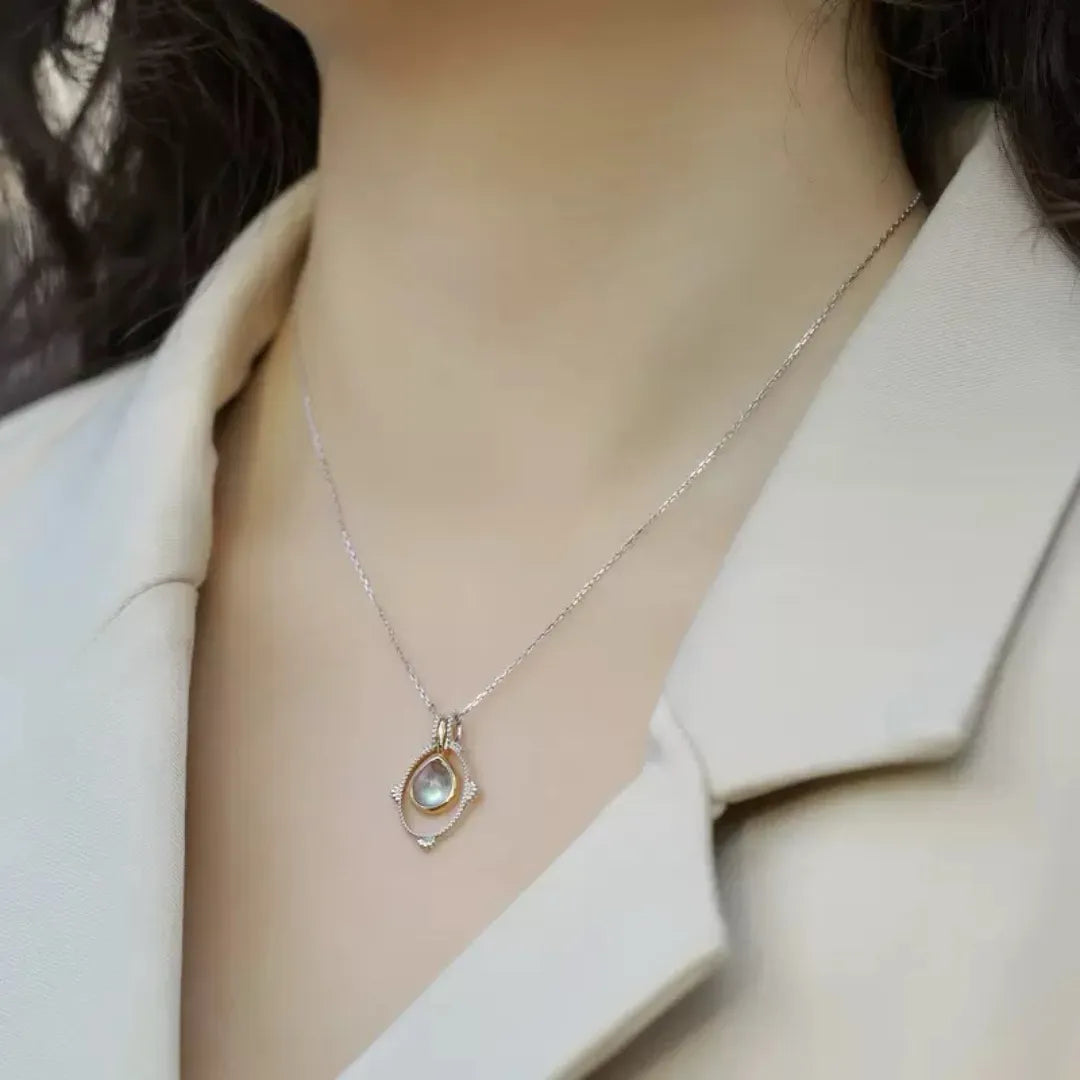 Collana Labradorite "Magia Celeste" Argento Placcato Platino