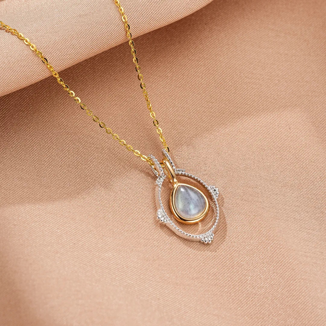 Collana Labradorite "Magia Celeste" Argento Placcato Platino