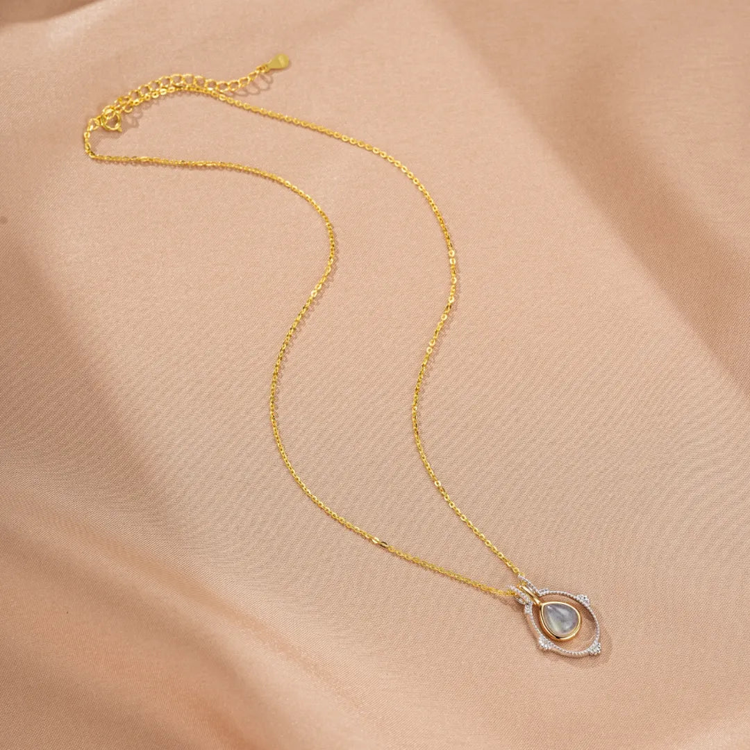 Collana Labradorite "Magia Celeste" Argento Placcato Platino