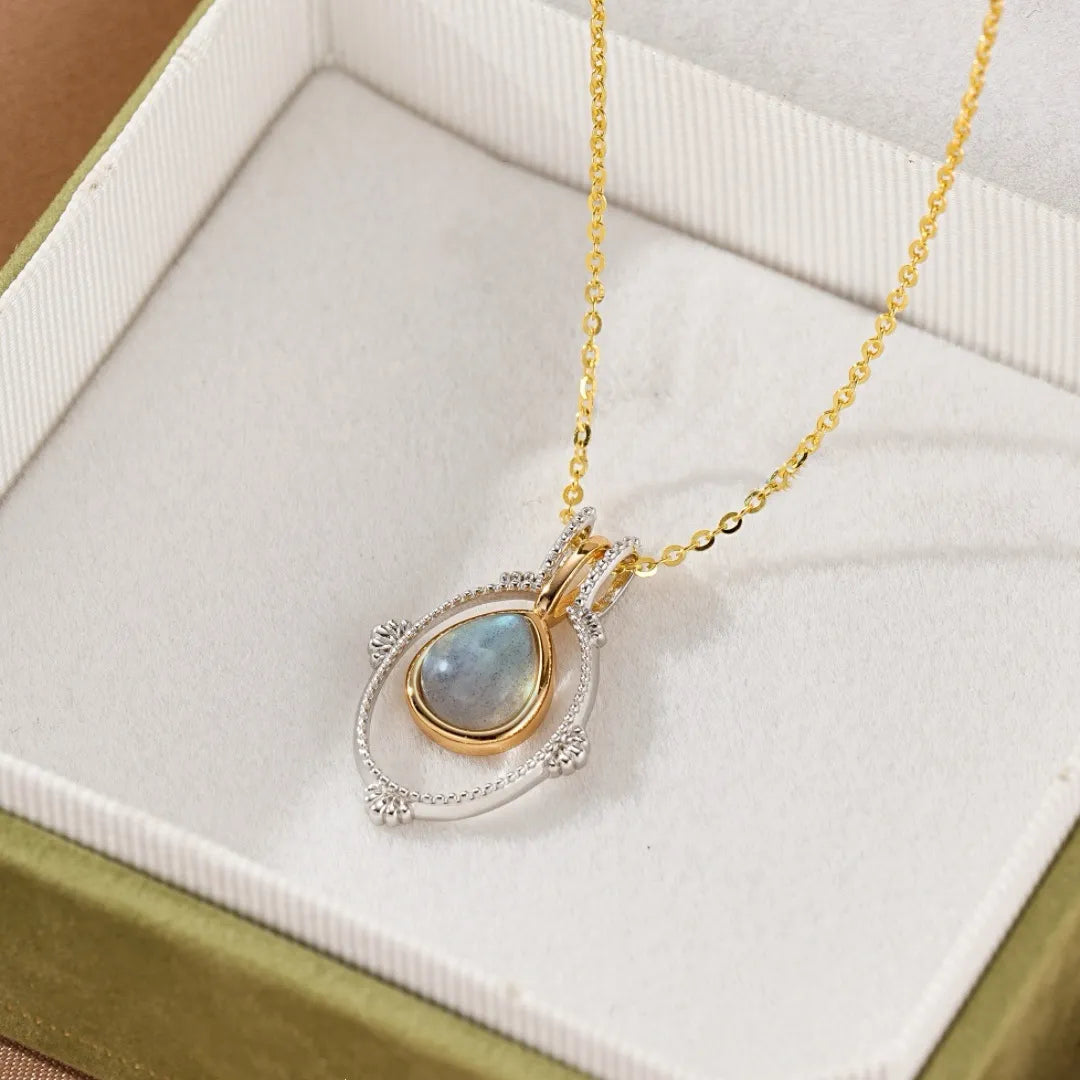 Collana Labradorite "Magia Celeste" Argento Placcato Platino