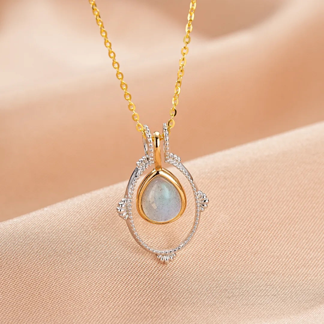 Collana Labradorite "Magia Celeste" Argento Placcato Platino