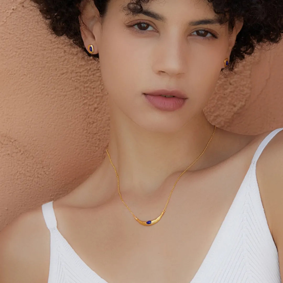 Collana Lapislazzuli "Allure Mistica" Argento Dorato Oro