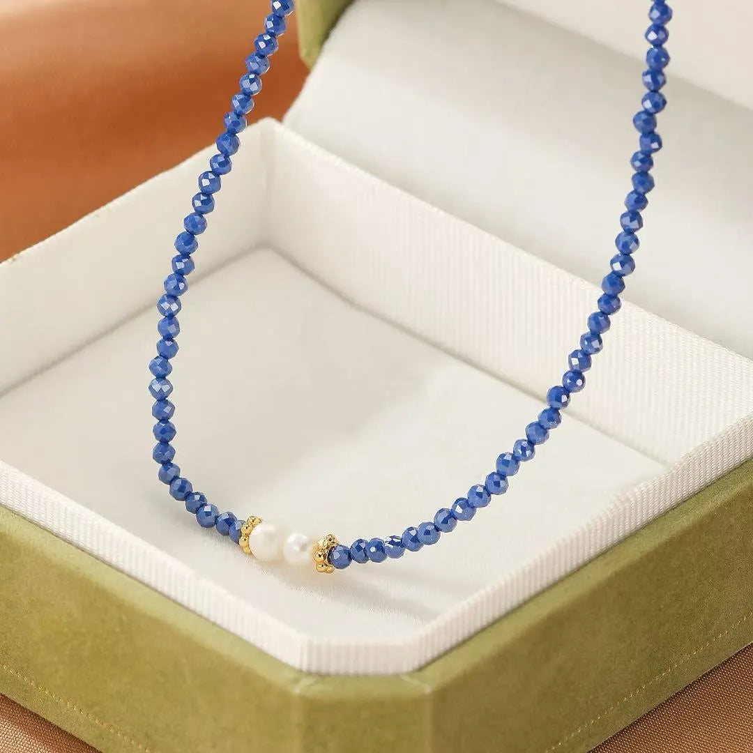 Collier Lapis Lazuli et Perle "Délicatesse"